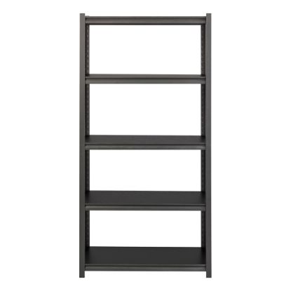 Picture of Lorell Riveted Storage Shelving Unit, 5-Shelf, 72inH x 36inW x 18inD, Black