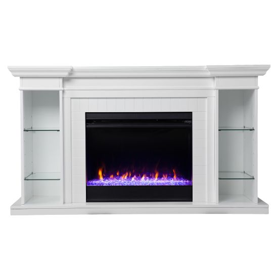 Picture of SEI Furniture Henstinger Color-Changing Fireplace, 31-3/4inH x 54-3/4inW x 15-3/4inD, White