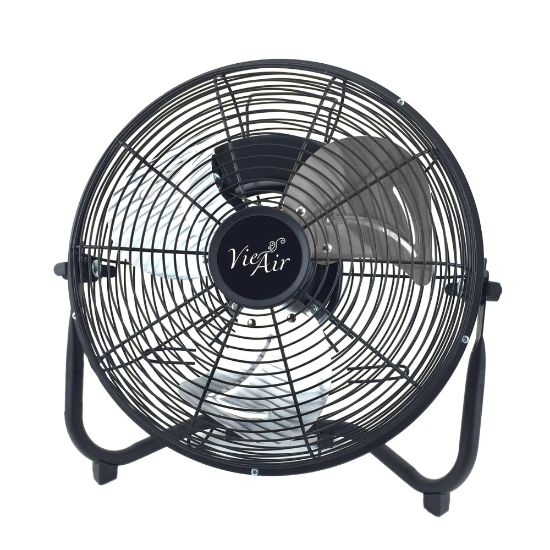 Picture of Vie Air 12in 3-Speed High-Velocity Floor Fan, 15inH x 14inW x 4-1/2inD, Black