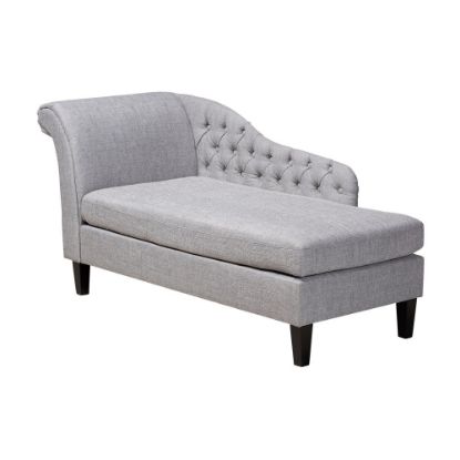 Picture of Baxton Studio Upholstered Chaise Lounger, Gray