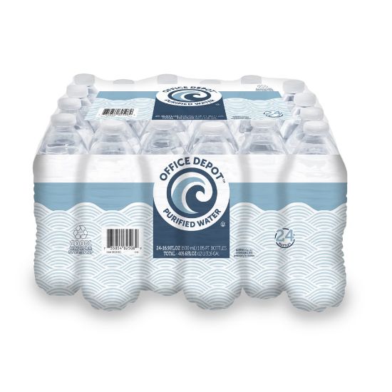 Picture of Office Depot Brand Purified Water, 16.9 Oz, Case Of 24 Bottles