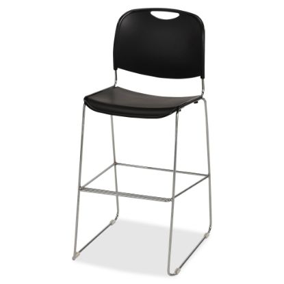 Picture of Lorell Plastic Bistro-Height Stack Chair, Black