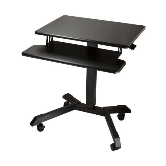 Picture of Victor DC550 26inW Mobile Adjustable Standing Desk With Keyboard Tray