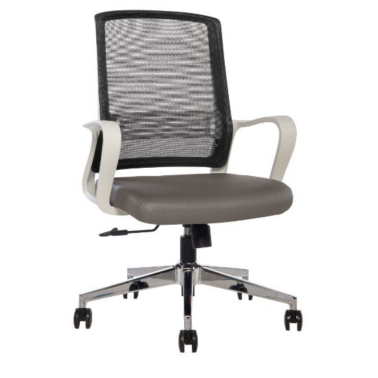 Picture of Sinfonia Song Ergonomic Mesh/Fabric Mid-Back Task Chair With Antimicrobial Protection, Loop Arms, Black/Gray/White