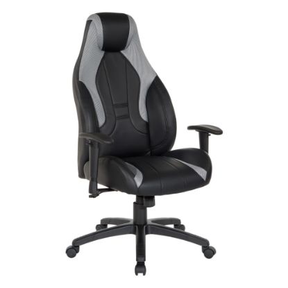 Picture of Office Star Commander Gaming Chair, Black/Gray