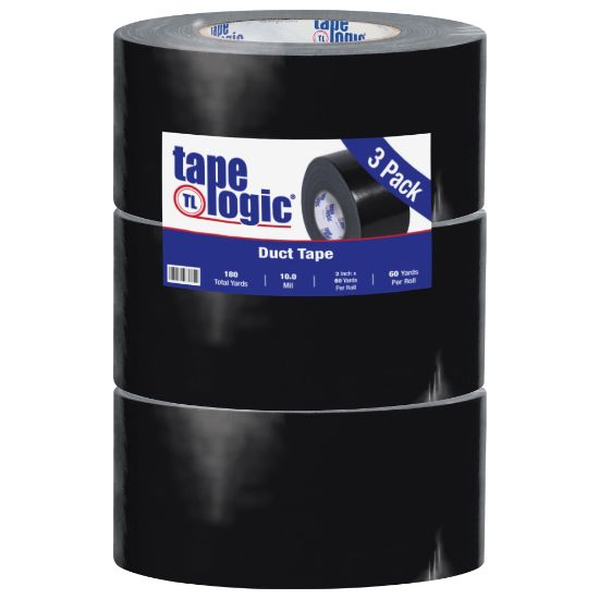 Picture of Tape Logic Color Duct Tape, 3in Core, 3in x 180ft, Black, Case Of 3