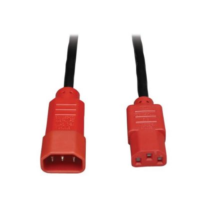 Picture of Eaton Tripp Lite Series PDU Power Cord, C13 to C14 - 10A, 250V, 18 AWG, 4 ft. (1.22 m), Red - Power extension cable - IEC 60320 C14 to power IEC 60320 C13 - AC 100-250 V - 10 A - 4 ft - black, red