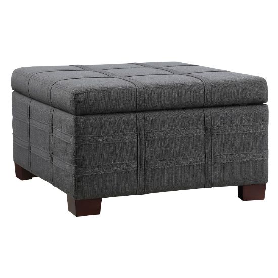 Picture of Office Star Detour Strap Square Storage Ottoman, Charcoal