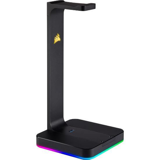 Picture of Corsair ST100 RGB Premium Headset Stand With 7.1 Surround Sound - Wired - Headset, Mobile Phone - Charging Capability - USB 3.1 (Gen 1) Type A - 2 x USB