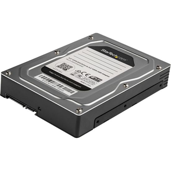 Picture of StarTech.com 2.5 to 3.5 Hard Drive Adapter - For SATA and SAS SSD / HDD - 2.5 to 3.5 Hard Drive Enclosure - 2.5 to 3.5 SSD Adapter - 2.5 to 3.5 HDD Adapter - Turn almost any 2.5in SATA/SAS drive into a 3.5in drive - Supports 2.5in hard drives (HDD)