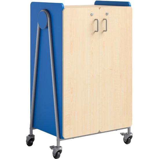 Picture of Safco Whiffle Double-Column 12-Drawer Mobile Storage Cart, 48inH x 30inW x 19-3/4inD, Spectrum Blue