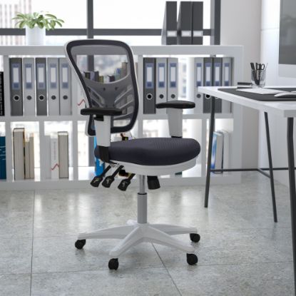 Picture of Flash Furniture Ergonomic Mesh Mid-Back Executive Office Chair, Gray/White