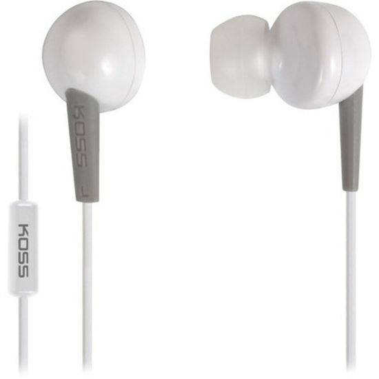 Picture of Koss KEB6i Earset - Stereo - Mini-phone (3.5mm) - Wired - 32 Ohm - 60 Hz - 20 kHz - Earbud - Binaural - In-ear - 3.94 ft Cable - White