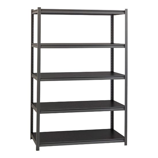 Picture of Lorell Riveted Storage Shelving, 5-Shelf, 72inH x 48inW x 18inD, Black