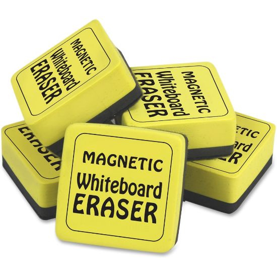 Picture of The Pencil Grip Magnetic Whiteboard Erasers Class Pack, 2in x 2in, Yellow