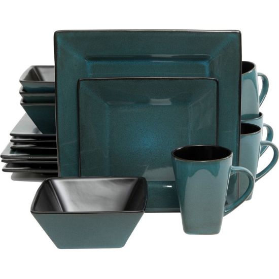 Picture of Gibson Kiesling Blue 16 pc DW Set - Dishwasher Safe - Microwave Safe - Blue - Glazed - Stoneware Body