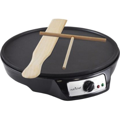 Picture of NutriChef Electric Crepe Maker / Griddle, Hot Plate Cooktop - Electric - Tabletop - Black