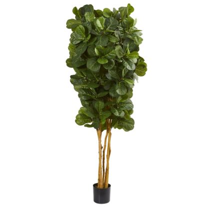 Picture of Nearly Natural 7ftH Artificial Fiddle Leaf Fig Tree With Pot, Green/Black