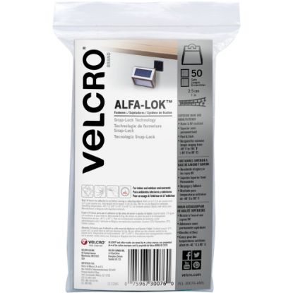 Picture of VELCRO Alfa-Lok Fasteners - 1in Length x 1in Width - 50 / Pack