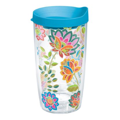 Picture of Tervis Boho Tumbler With Lid, Floral Chic Design, 16 Oz, Clear