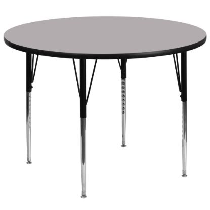 Picture of Flash Furniture 60in Round Thermal Laminate Activity Table With Standard Height-Adjustable Legs, Gray