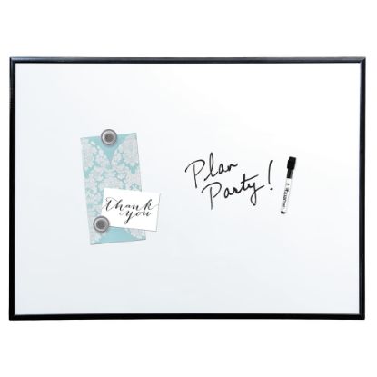 Picture of Quartet Magnetic Dry-Erase Whiteboard With Aluminum Frame With 36in x 24in, Aluminum Frame With Black Finish