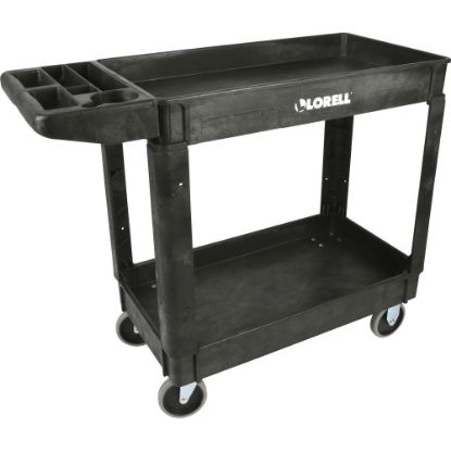 Picture of Lorell Storage Bin Utility Cart - 550 lb Capacity - 4 Casters - 5in Caster Size - Structural Foam - x 37.5in Width x 17in Depth x 39in Height - Black - 1 Each