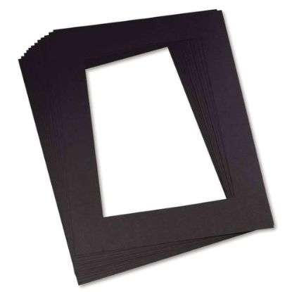 Picture of Pacon Pre-Cut Frames, 12in x 18in With Mat, Black, Set Of 12 Frames