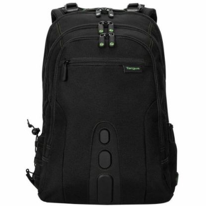 Picture of Targus Spruce EcoSmart Notebook Backpack - Bump Resistant, Drop Resistant, Scratch Resistant - Polyester Body - Checkpoint Friendly - Shoulder Strap, Trolley Strap - 18.8in Height x 13in Width x 8.3in Depth - 7.13 gal Volume Capacity - 1 Each