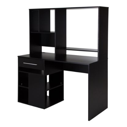 Picture of South Shore Annexe 48inW Computer Desk With Hutch, Pure Black