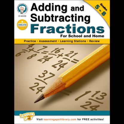 Picture of Mark Twain Adding and Subtracting Fractions Workbook, Grades 5-8