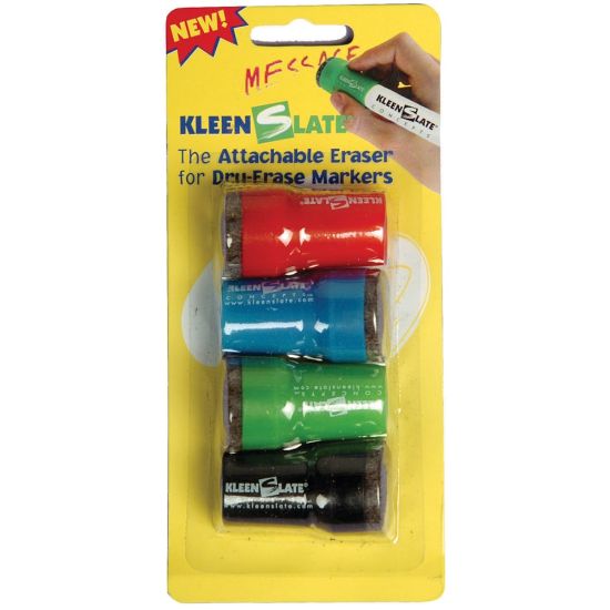 Picture of KleenSlate Eraser Caps For Large Dry-Erase Markers, Assorted, Pack Of 4