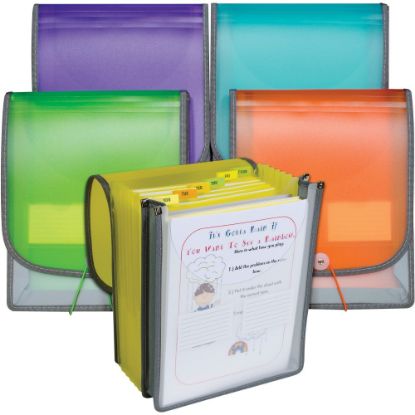 Picture of C-Line CLI-58700 Letter Organizer Folder - 8 1/2in x 11in - 400 Sheet Capacity - 7 Front, Internal Pocket(s) - Assorted - 1 Each