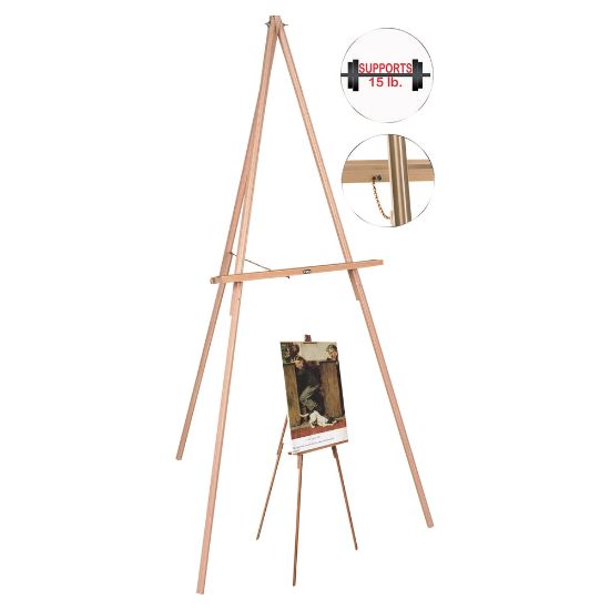 Picture of MasterVision Lightweight Display Floor Easel, Wood