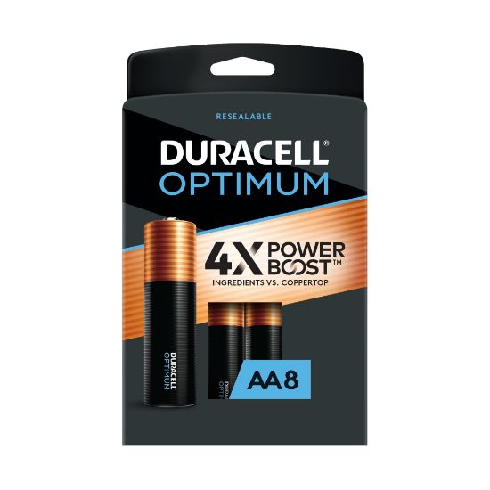 Picture of Duracell Optimum AA Alkaline Batteries, Pack Of 8