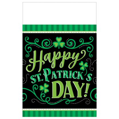 Picture of Amscan Clover Me Lucky St. Patricks Day Table Covers, 54in x 102in, Green, 3 Table Covers Per Pack, Set Of 2 Packs