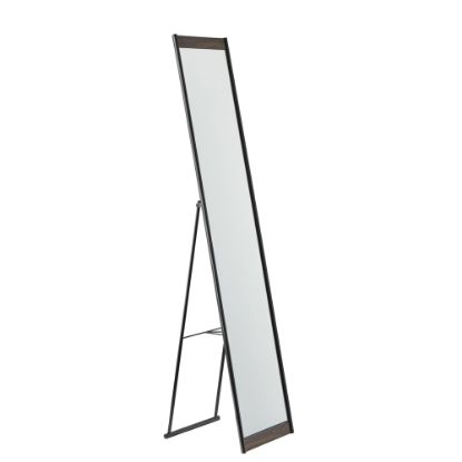 Picture of Adesso Albert Rectangle Floor Mirror, 60-1/4in x 13-7/16inW x 14-7/16inD, Black/Walnut