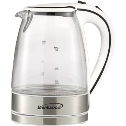 Picture of Brentwood 1.7L Borosilicate Glass Tea Kettle, White, KT-1900W