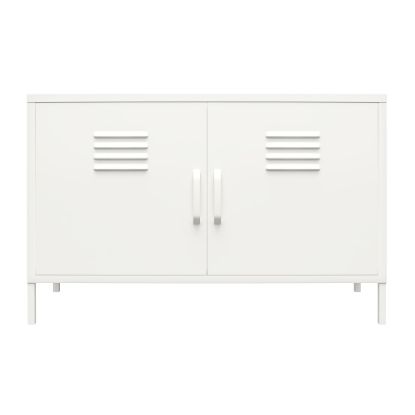 Picture of Ameriwood Home Mission District 2-Door Metal Locker Accent Cabinet, 25-1/4inH x 39-3/8inW x 15-3/4inD, White