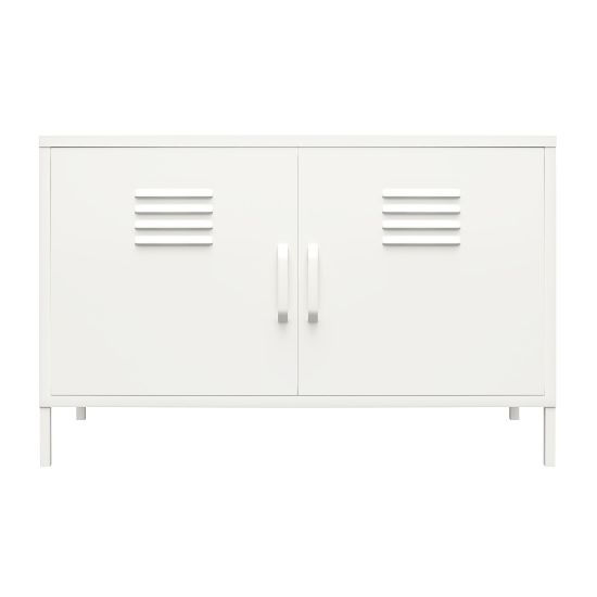 Picture of Ameriwood Home Mission District 2-Door Metal Locker Accent Cabinet, 25-1/4inH x 39-3/8inW x 15-3/4inD, White