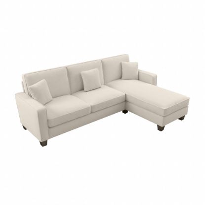 Picture of Bush Furniture Stockton 102inW Sectional Couch With Reversible Chaise Lounge, Cream Herringbone, Standard Delivery