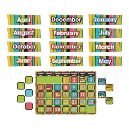 Picture of Carson-Dellosa Calendar Bulletin Board Set, Stylin Stripes, Grades Pre-K - 8