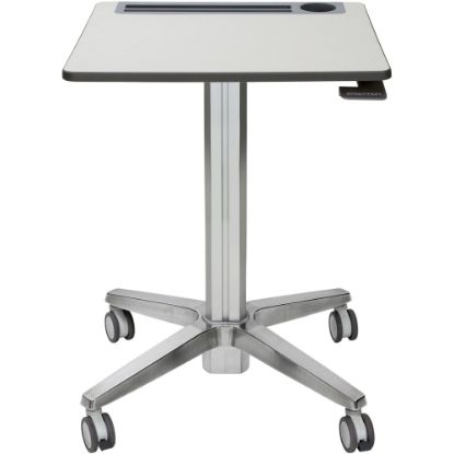 Picture of Ergotron LearnFit Sit-Stand Desk, Short - Rectangle Top - X-shaped Base - 4 Legs - 24in Table Top Width x 22in Table Top Depth - 45in Height - Assembly Required - White, Silver