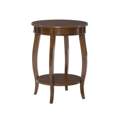 Picture of Powell Nora Round Side Table With Shelf, 24inH x 18inDia., Hazelnut