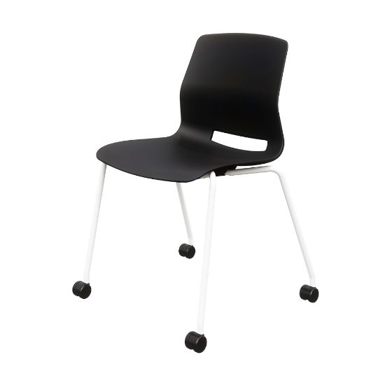 Picture of KFI Studios Imme Stack Chair With Caster Base, Black/White