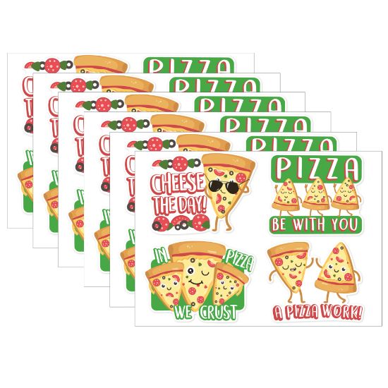 Picture of Eureka Jumbo Scented Stickers, Pizza, 12 Stickers Per Pack, Set Of 6 Packs