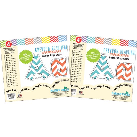 Picture of Barker Creek Letter Pop-Outs, 4in, Chevron Beautiful, Pack Of 510