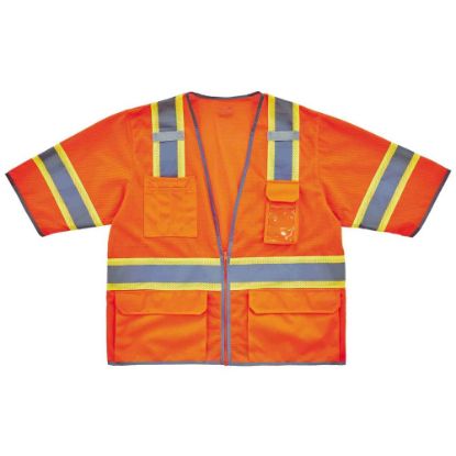 Picture of Ergodyne GloWear Safety Vest, 2-Tone Hi-Vis Surveyor 8346Z, Class 3, 2X/3X, Orange