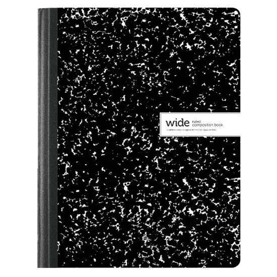 Picture of Office Depot Brand Composition Book, 7-1/2in x 9-3/4in, Wide Ruled, 100 Sheets, Black/White