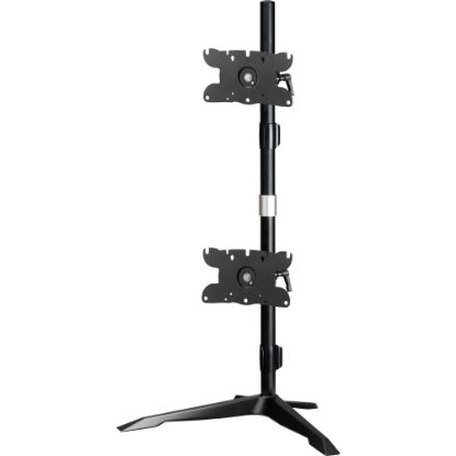 Picture of Amer Dual Monitor Stand Vertical Mount Max 32in Monitors - Up to 32in Screen Support - 52.91 lb Load Capacity - 38in Height x 12.1in Width - Aluminum Alloy, Steel - TAA Compliant